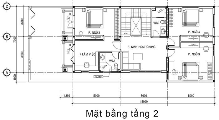 ban-ve-mat-bang-tang-hai-1 Biệt Thự Tân Cổ Điển 3 Tầng KT 8x20m Mái Thái  thiết kế nhà đẹp Nghệ An