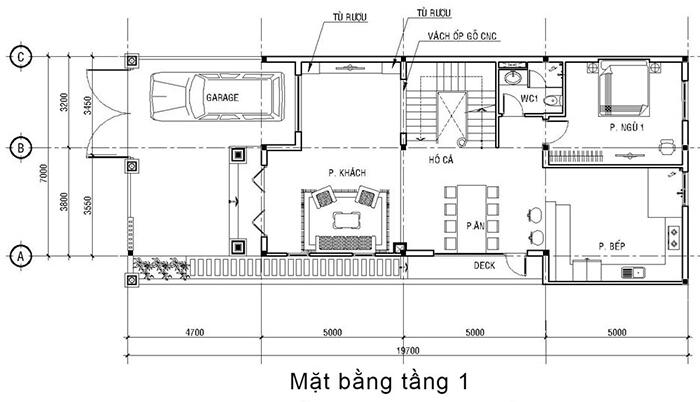 ban-ve-mat-bang-tang-mot Biệt Thự Tân Cổ Điển 3 Tầng KT 8x20m Mái Thái  thiết kế nhà đẹp Nghệ An
