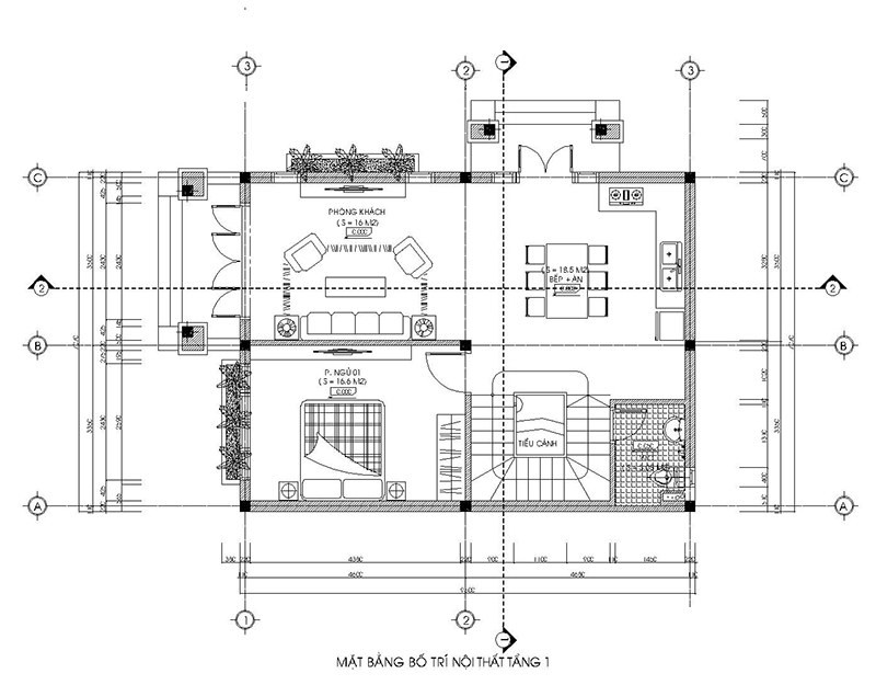 mat-bang-cong-nang-tang-1-1 Mẫu nhà mái thái 2 tầng đang được ưa chuộng hiện nay  thiết kế nhà đẹp Nghệ An