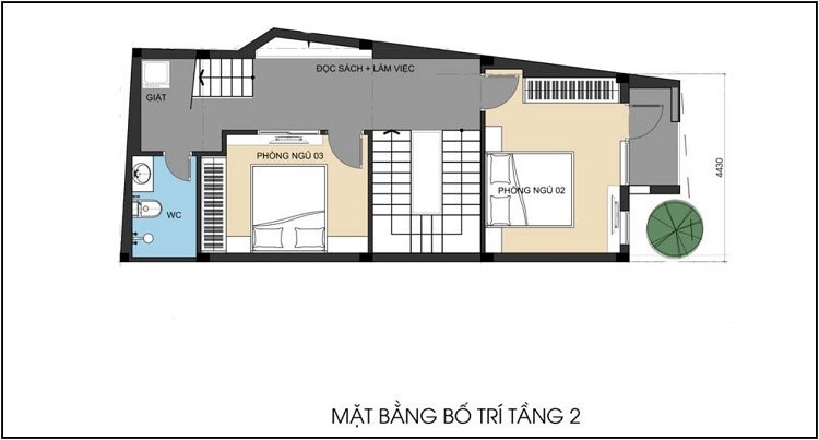 mat-bang-cong-nang-tang-2 Thiết kế nhà 3 tầng KT 5X13m đẹp sang trọng hiện đại  thiết kế nhà đẹp Nghệ An
