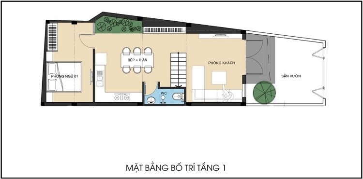 mat-bang-cong-nang-tang1 Thiết kế nhà 3 tầng KT 5X13m đẹp sang trọng hiện đại  thiết kế nhà đẹp Nghệ An