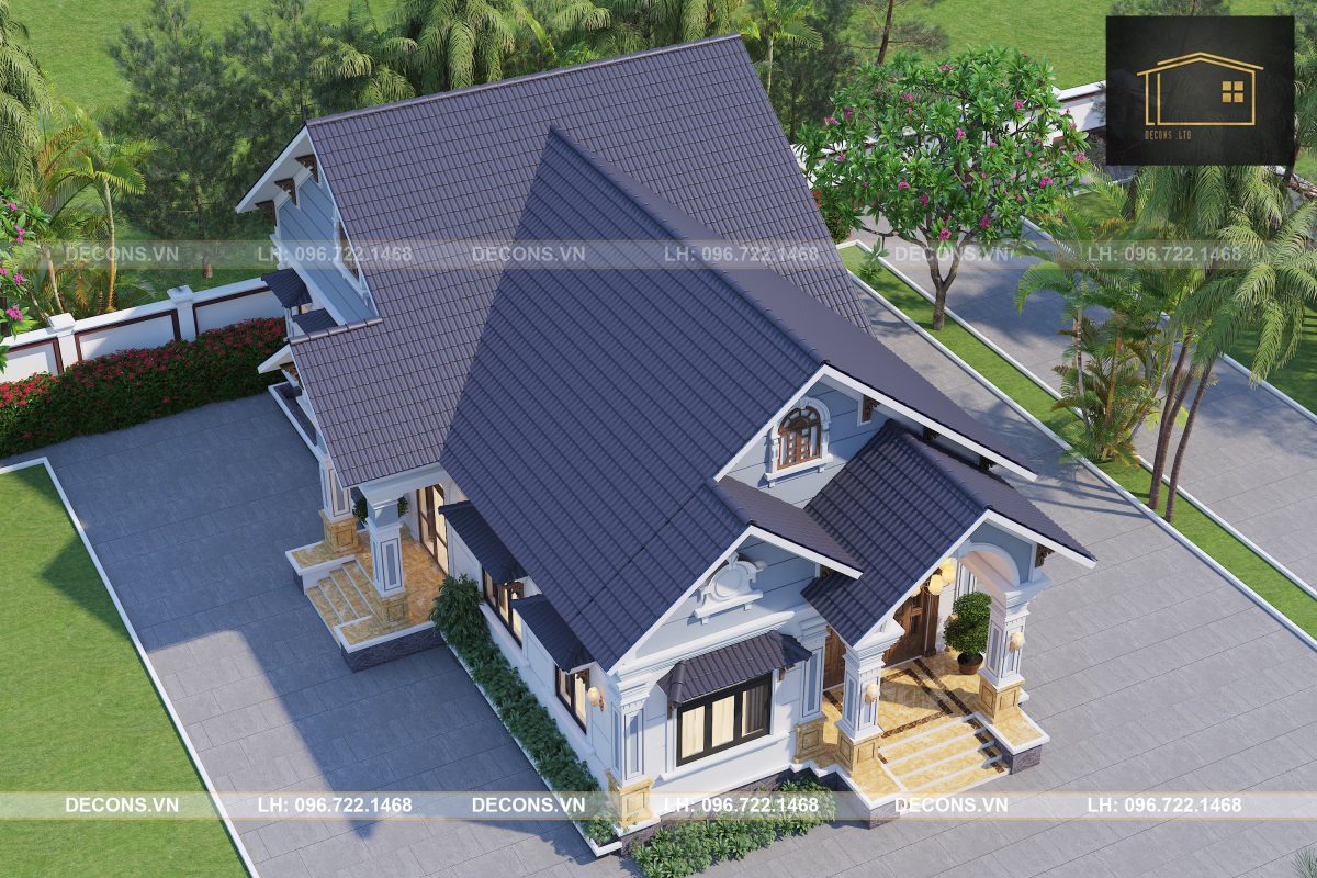 06-1 Dự án thiết kế nhà mái thái A.Tới – Bình Phước – 170m2  thiết kế nhà đẹp Nghệ An