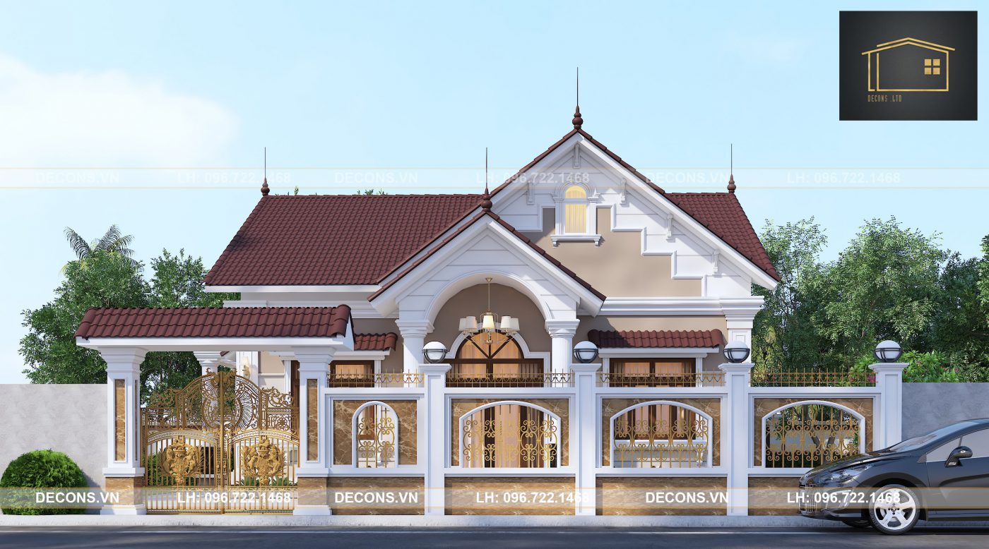 2-4 Dự án biệt thự mái thái Chị Dung -Thái Bình  thiết kế nhà đẹp Nghệ An