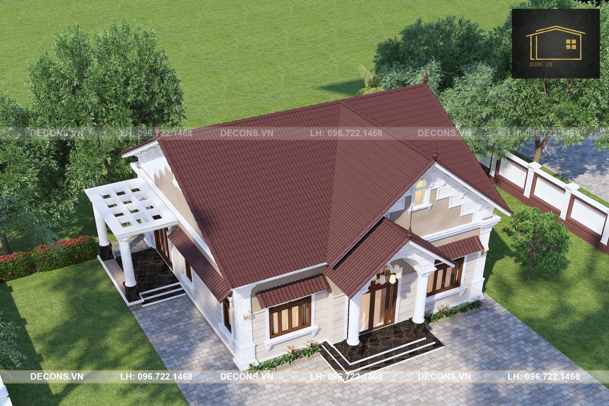5-3 Dự án biệt thự mái thái Chị Dung -Thái Bình  thiết kế nhà đẹp Nghệ An