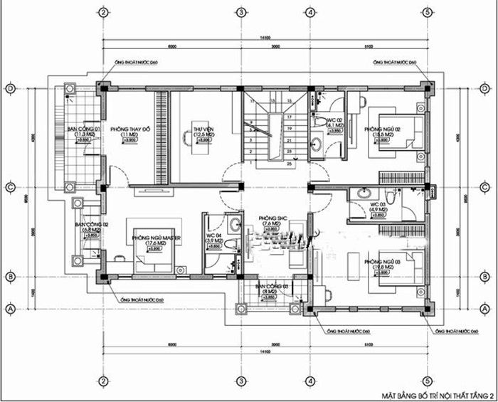 ban-ve-mat-bang-tang-hai-2 Biệt Thự Tân Cổ Điển 3 Tầng 150m2 Phong Cách Pháp  thiết kế nhà đẹp Nghệ An