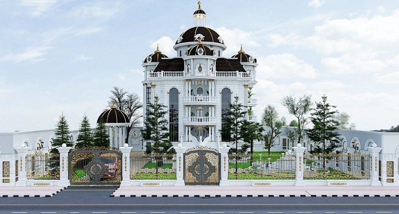 biet-thu-co-dien Thiết kế biệt thự lâu đài 160m2 chú Vinh Quảng Ngãi  thiết kế nhà đẹp Nghệ An
