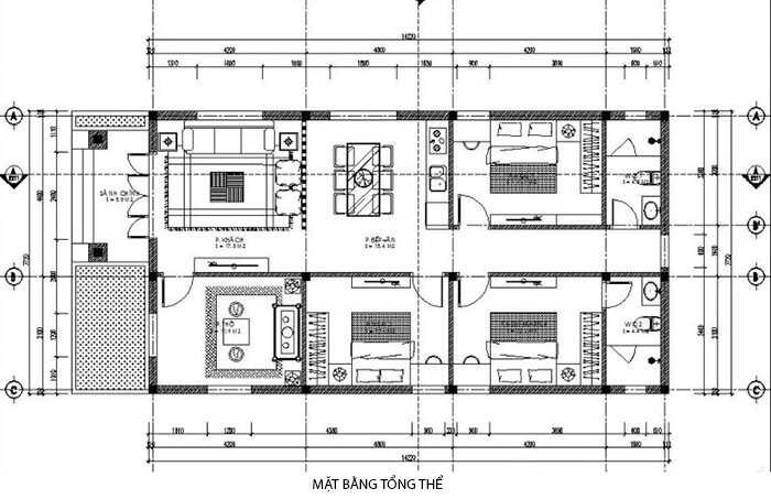 mat-bang-cong-nang Nhà cấp 4 mái thái 7x15m tại Đồng Nai  thiết kế nhà đẹp Nghệ An