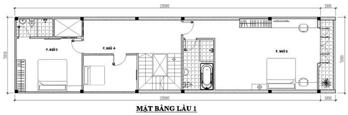 mat-bang-tang-2-6 Thiết kế nhà 2 tầng 4 phòng ngủ 5×20m tại Đồng Tháp  thiết kế nhà đẹp Nghệ An