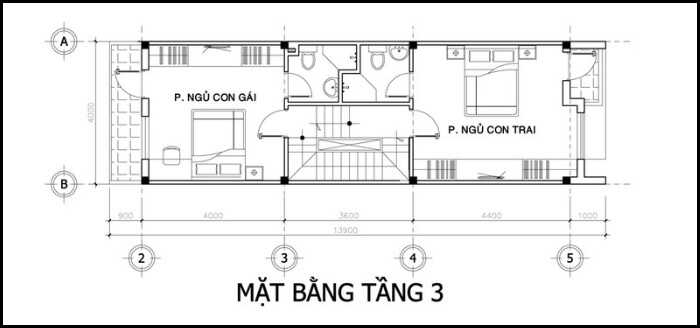 mat-bang-tang-3-1 Thiết kế nhà phố 4 tầng 4x15m hiện đại  thiết kế nhà đẹp Nghệ An