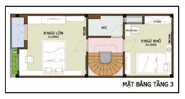 mat-bang-tang-3 Thiết kế nhà phố 3 tầng 6x10m tại Bình Dương  thiết kế nhà đẹp Nghệ An