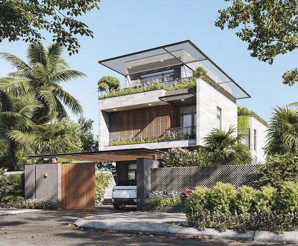 mau-biet-thu-3-tang-hien-dai-dep Nhà phố mái bằng tại Nghệ An - Thiết kế hiện đại cho không gian sống lý tưởng  thiết kế nhà đẹp Nghệ An